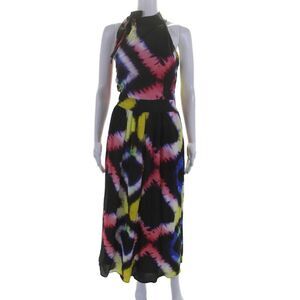 Busayo Collective Womens Rainbow Tie Dye Dress Black Size 8 15209935